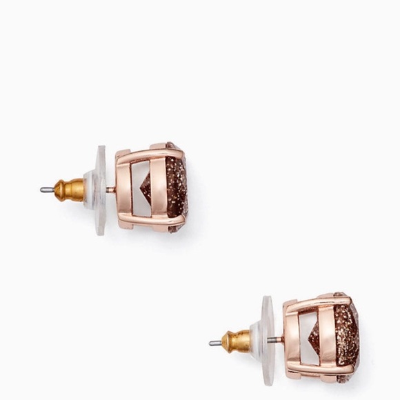 Kate Spade ♠️ Gumdrop Glitter Studs Rose Gold - Picture 2 of 5